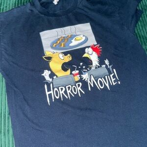 Navy Graphic Tee with Cartoon Print